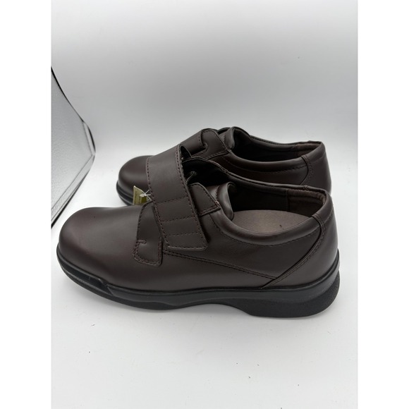 Apex SmartGrip Shoes Mens Size 9.5 Wide Brown Leather Hook & Loop Loafers main image 6